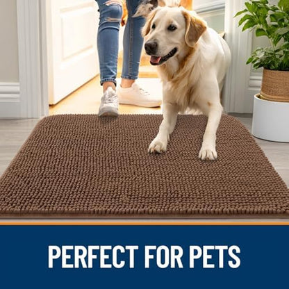 OLANLY Dog Door Mat for Muddy Paws 47x17, Super Absorbent Chenille Mud Mat - Image 6