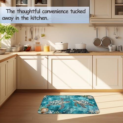 Ocean Turtle Bathroom Rug 29.5"x17", Super Absorbent Fast Drying Bath Mat - Image 6