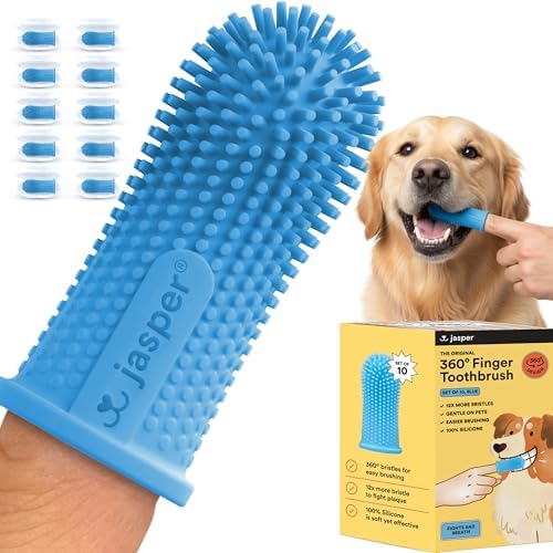 Jasper Dog Toothbrush, 360° Finger Toothbrush by OralWellnessforPets