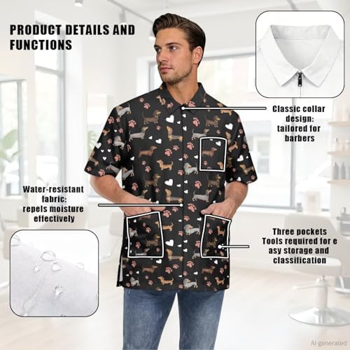 Work Smock for Pet Groomers, Professional Design Water & Hair Proof - Image 6