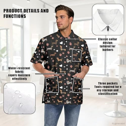 Work Smock for Pet Groomers, Professional Design Water & Hair Proof - Image 6