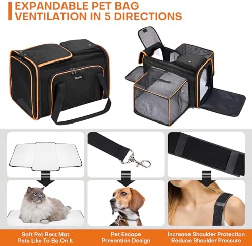 Pet Carrier, Large Soft Sided Expandable Travel Carrier - Image 7