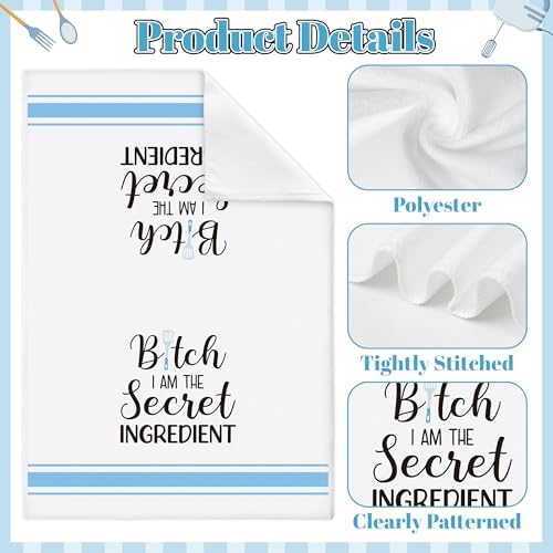 Funny Kitchen Hand Towels, 6 Pack Fun Sayings Decorative Dish Cloths Set - Image 3