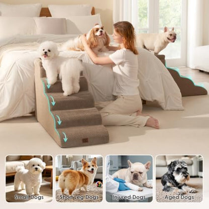 EHEYCIGA 5-Step Curved Dog Stairs - Image 2