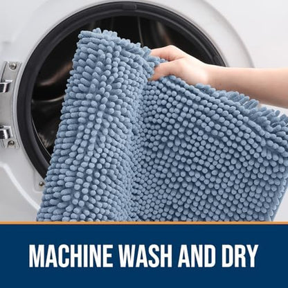 OLANLY Dog Door Mat for Muddy Paws 54x24, Super Absorbent Chenille Mud Mat - Image 5