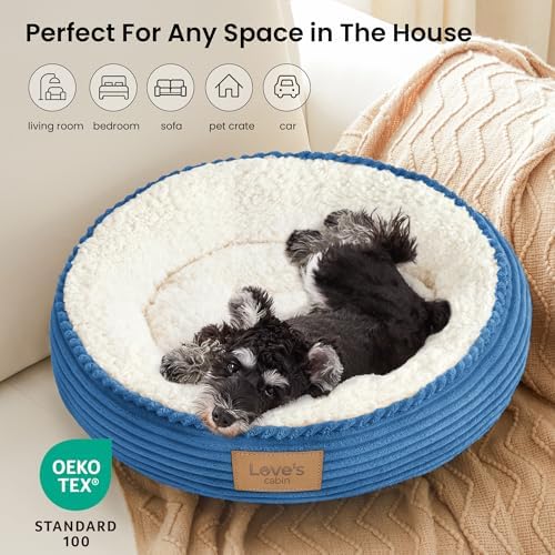 Love's cabin Round Donut Cat and Dog Cushion Bed, 24in Pet Bed - Image 6