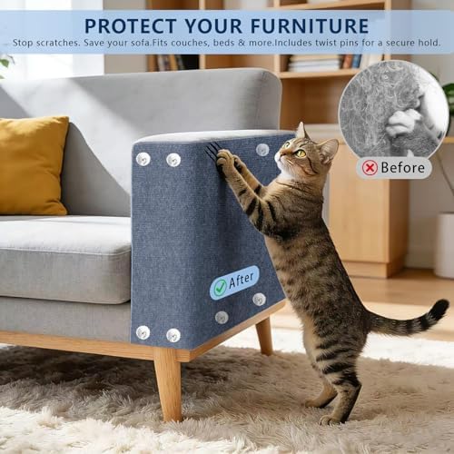Cat Scratchers for Indoor Cats, Self-Adhesive Scratch Pad 78.7"x15.8" - Image 2