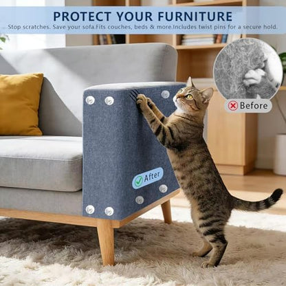 Cat Scratchers for Indoor Cats, Self-Adhesive Scratch Pad 78.7"x15.8" - Image 2