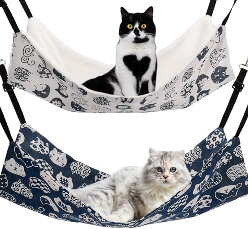 Admaison Cat Hammock for Cage Hanging Reversible 2Pack, Pet Hammock Bed by Admaison