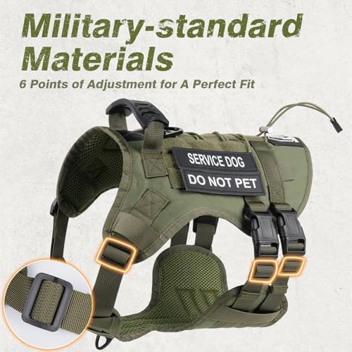 No Pull Tactical Dog Harness Medium Sized Dog, Service Dog Vest - Image 5