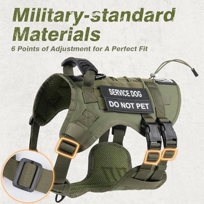 No Pull Tactical Dog Harness Medium Sized Dog, Service Dog Vest - Image 5