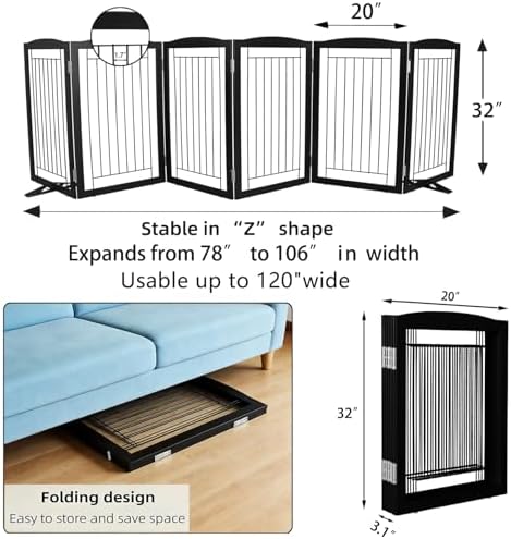 ZJSF Freestanding Dog Fence Indoor, Foldable Dog Gate - Image 6