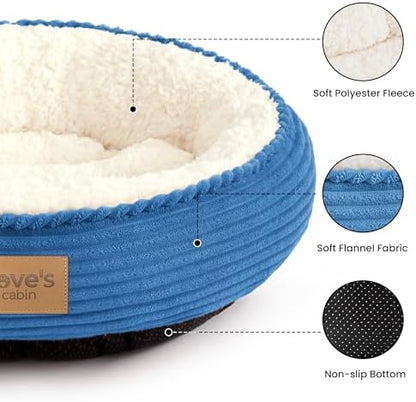Love's cabin Round Donut Cat and Dog Cushion Bed, 24in Pet Bed - Image 2