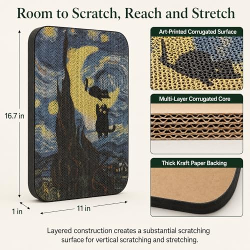 Cat Wall Scratcher, Art Cat Scratching Board - Image 2