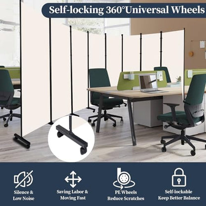Room Divider 6 Panel-176''Wide Folding Privacy Screen, Large Partition Wall - Image 4