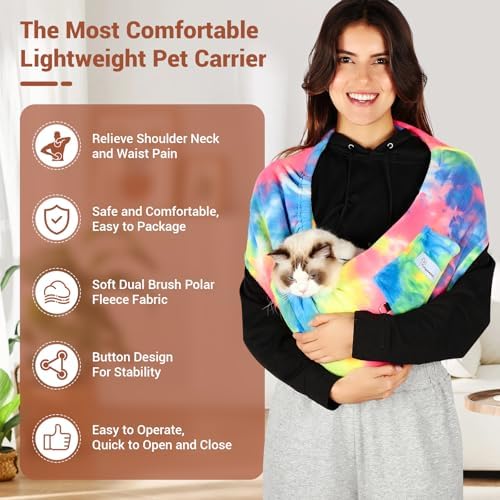 Hands-Free Cat Sling Carrier, Ultra-Soft Polar Fleece Pet Sling - Image 2