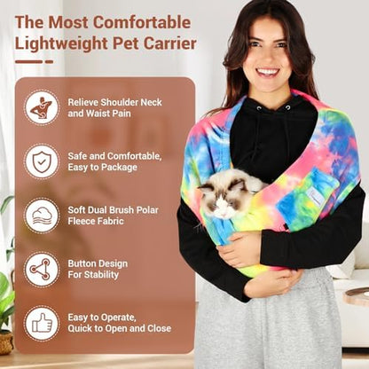 Hands-Free Cat Sling Carrier, Ultra-Soft Polar Fleece Pet Sling - Image 2