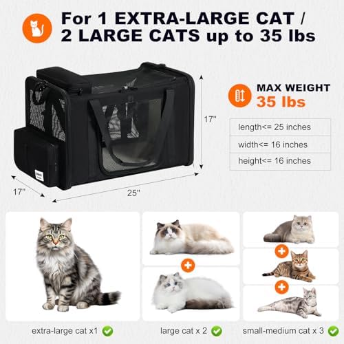 pidipiti 25x17x17 Extra-Large Expandable cat Carrier - Image 2