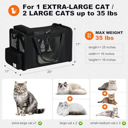 pidipiti 25x17x17 Extra-Large Expandable cat Carrier - Image 2