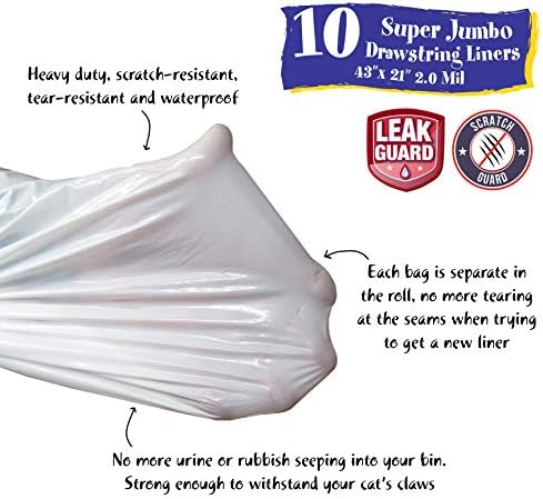 10 Count Fresh Kitty Litter Box Liners Super Thick, Easy Clean Up Jumbo - Image 3