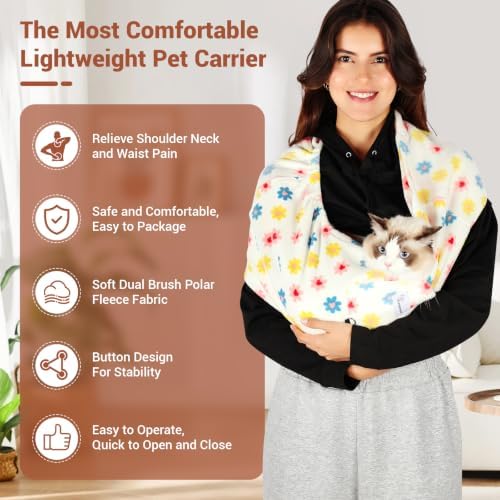 Cat Sling Carrier, Hands-Free Pet Sling - Image 2