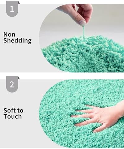 Disolla Mint Green Bathroom Runner Rug 24x70, Plush Extra Large Bath Mat - Image 4
