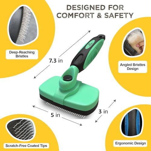 Deshedding Dog Brush for Shedding – Self Clean Cat Brush Deshedding & Grooming - Image 6