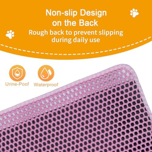 Cat Litter Mats, Cat Litter Box Mat 32"x22", 2 Layer Kitty Litter Mat, - Image 4