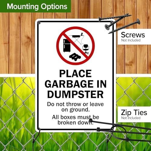 Place Garbage Inside Dumpster Do Not Throw Or Leave On Ground All Boxes - Image 5