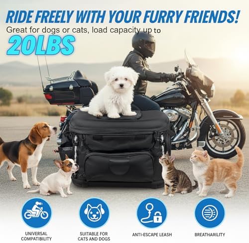 Motorcycle Dog Carrier, Foldable Cat Pet Crate Motorcycle Riding Travel Luggage - Image 4