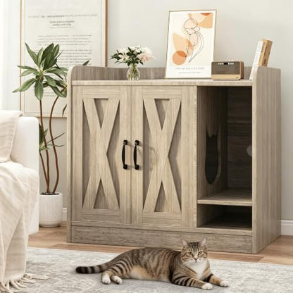 Cat Litter Box Enclosure, Hidden Litter Box Furniture by Garvee