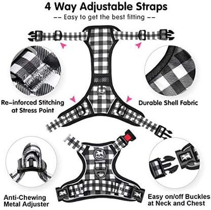 PoyPet Plaid Dog Harness Large, No Pull Vest - Image 3