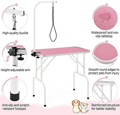 Yaheetech 32-inch Foldable Pet Dog Grooming Table w/Adjustable Height Arm - Image 5