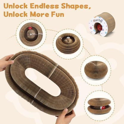 Magic Organ Cat Scratcher Cardboard, Foldable Scratching Board, Interactive Cat - Image 3