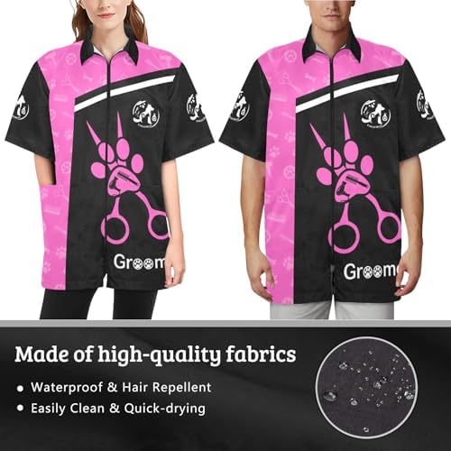 Custom Pet Grooming Smock, Personalized Dog Groomer Jacket - Image 5