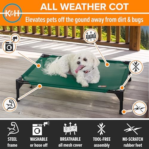 K&H Outdoor Elevated Dog Bed, Cooling Raised Dog Bed, Medium 32x25in - Image 2