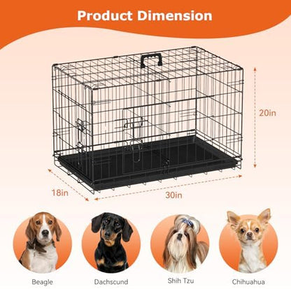 FDW | 30" Foldable Metal Dog Crate | Black | Cage - Image 7