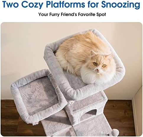 MWPO 70.1-Inch Large Cat Tree, Plush Cat Condo - Image 4
