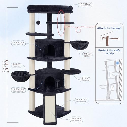 Gitelsnour Corner Cat Tree, All Sisal Multi-Cat Scratching Posts GCT035G - Image 6