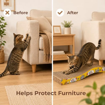 PrimePets 2 Pack Curved Cardboard Cat Scratcher - Image 5