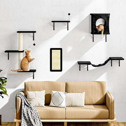 10 Pcs Cat Wall Shelves Set, Wall-Mounted Climber - Image 7