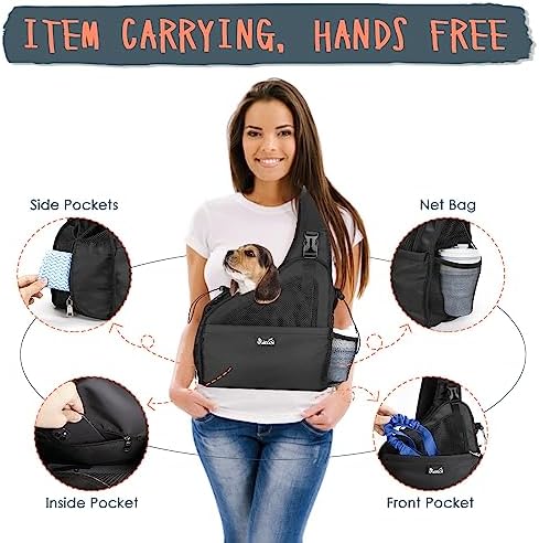 Lukovee Pet Sling, Hands Free Hard Bottom Papoose - Image 3