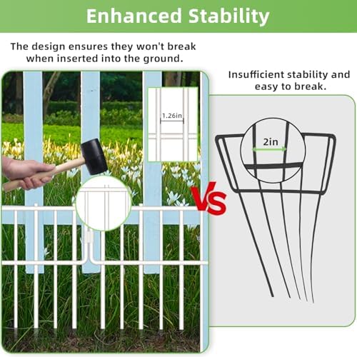 Blingluck Animal Barrier Fence, Rustproof Metal Wire Garden Edging Border - Image 4
