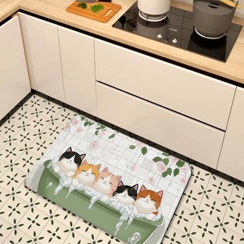 Diatomaceous Bathroom Rugs, Cute Cats Bathroom Decor, Quick Dry Easy to Clean - Image 7