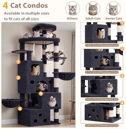 Gitelsnour 78.7'' Cat Tree Tower, 4 Cat Condos - Image 2