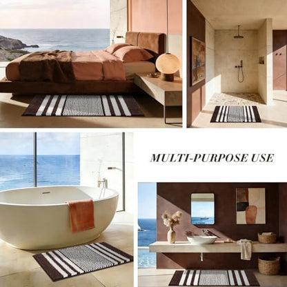 BSICPRO Large Bathroom Rugs Runner, 20x47 Chenille Bath Mats - Image 2