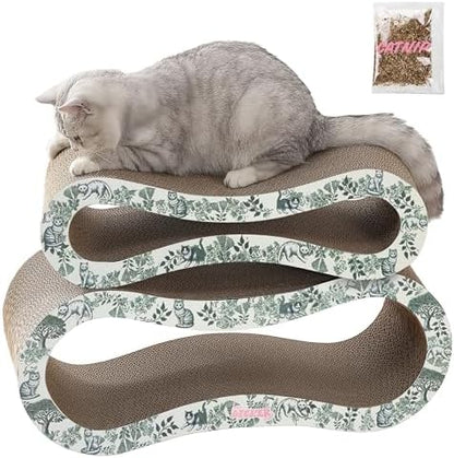 CSR1014F Suvi 26" Modern Cardboard Infinity 2-in-1 Lounge Bed Cat Scratcher by THELICKERSTORE