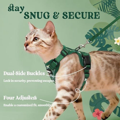 rabbitgoo Cat Harness and Leash Set, Escape Proof Vest, Rainforest Green - Image 6
