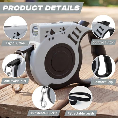 Retractable Dog Leash with USB Rechargeable Flashlight - Image 6