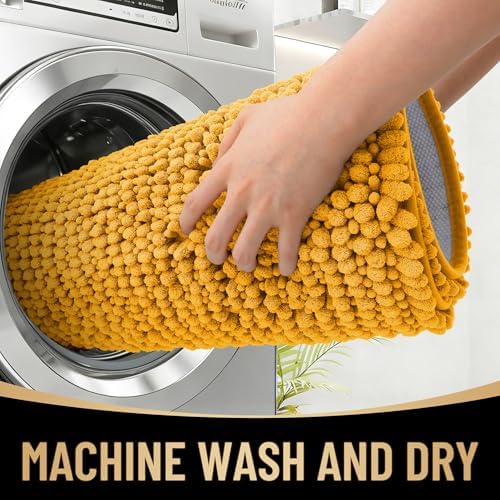 OLANLY Thick Chenille Absorbent Bathroom Rugs Mat 36x24 - Image 4